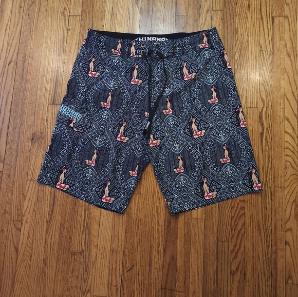 hinano Tahiti Other - Hinano Tahiti Board Shorts Mens Size 32 Hawaiian Swim Trunks Cargo